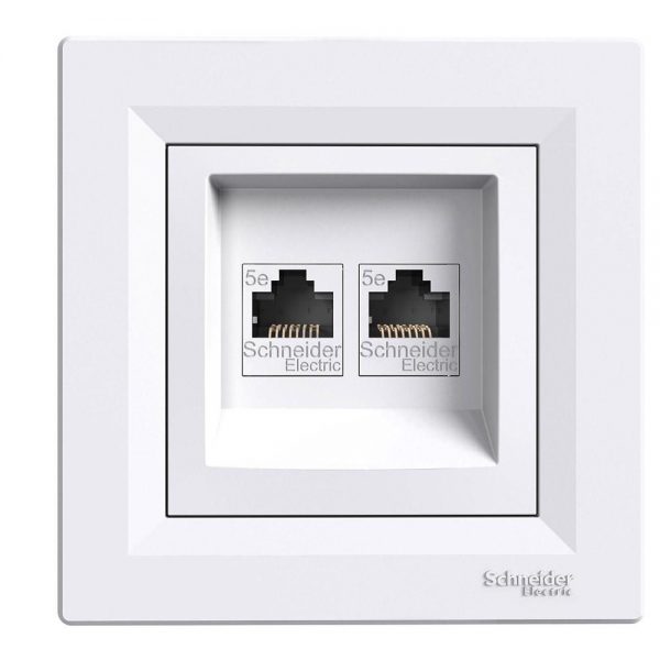 Priza RJ45x2 Dubla Schneider (Alb) EPH4400121 Asfora